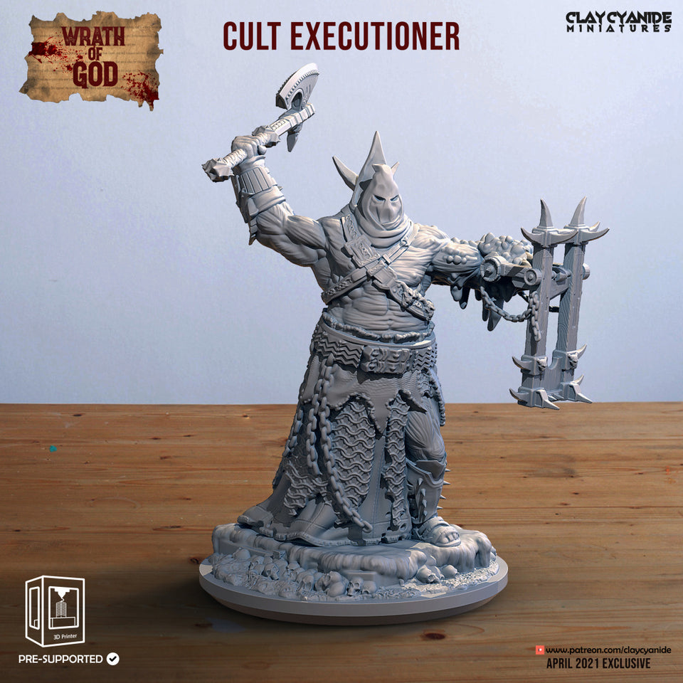 3D Printed Clay Cyanide Cult Executioner Wrath of Gods Ragnarok D&D