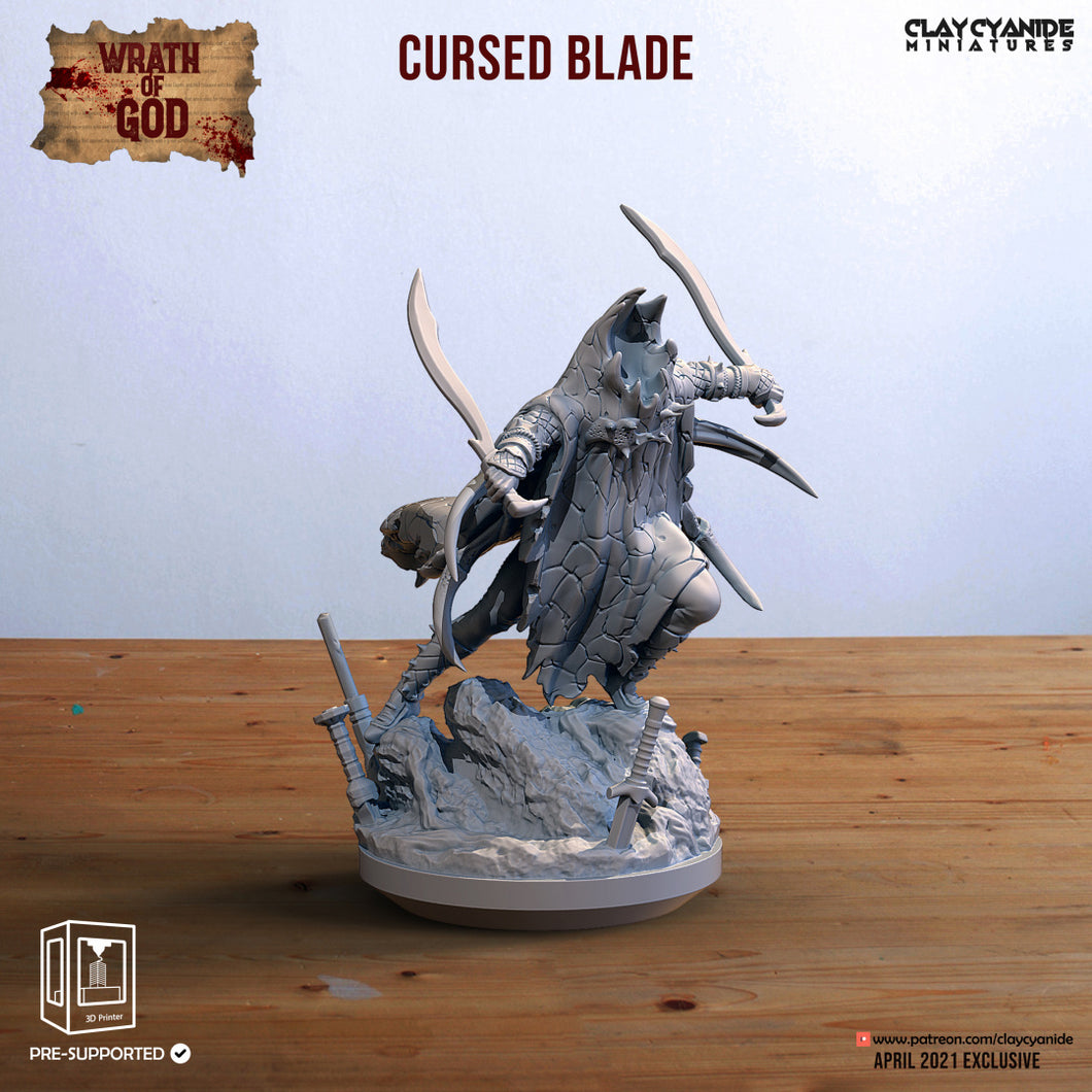 3D Printed Clay Cyanide Cursed Blade Wrath of Gods Ragnarok D&D
