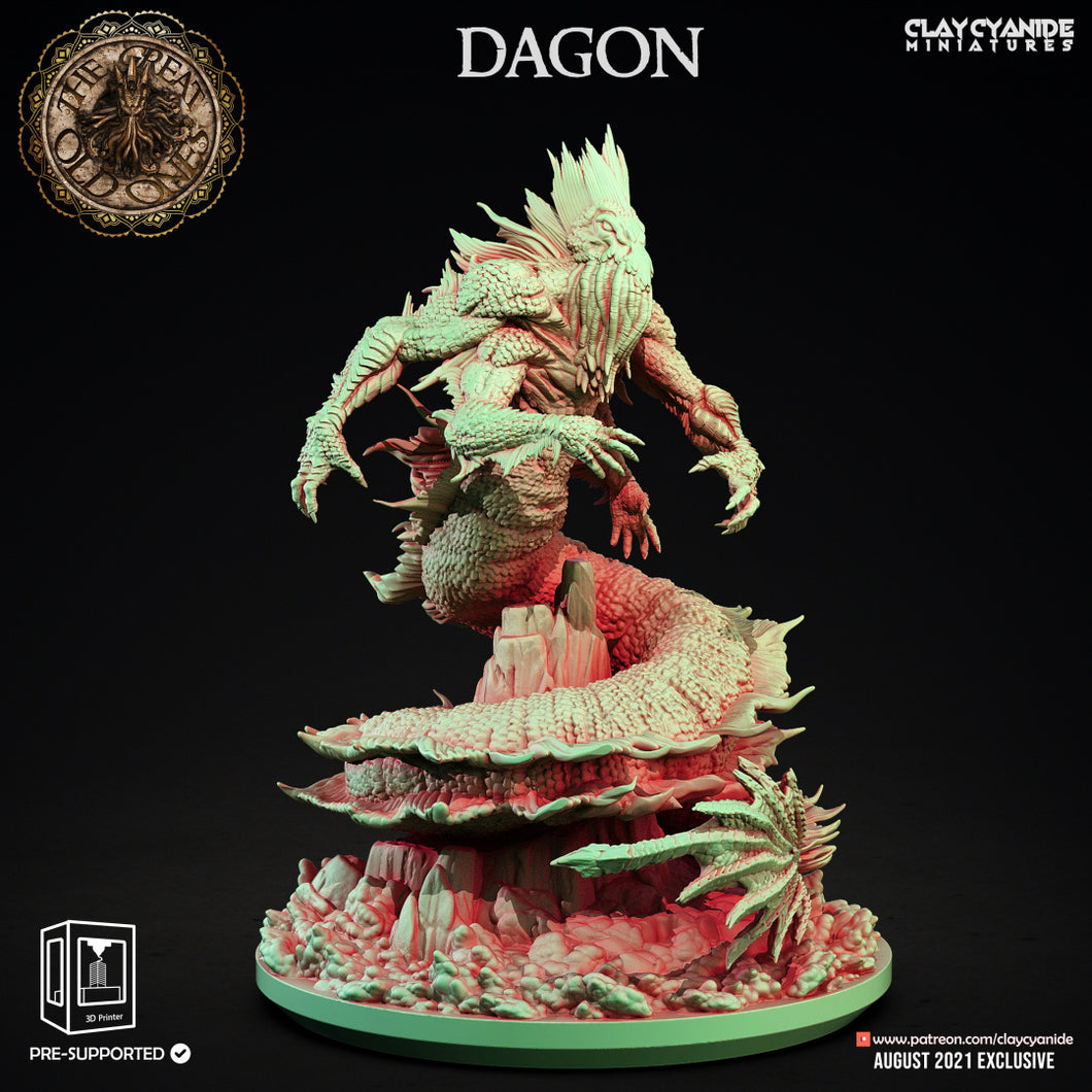 3D Printed Clay Cyanide Dagon Great Old Gods Ragnarok D&D
