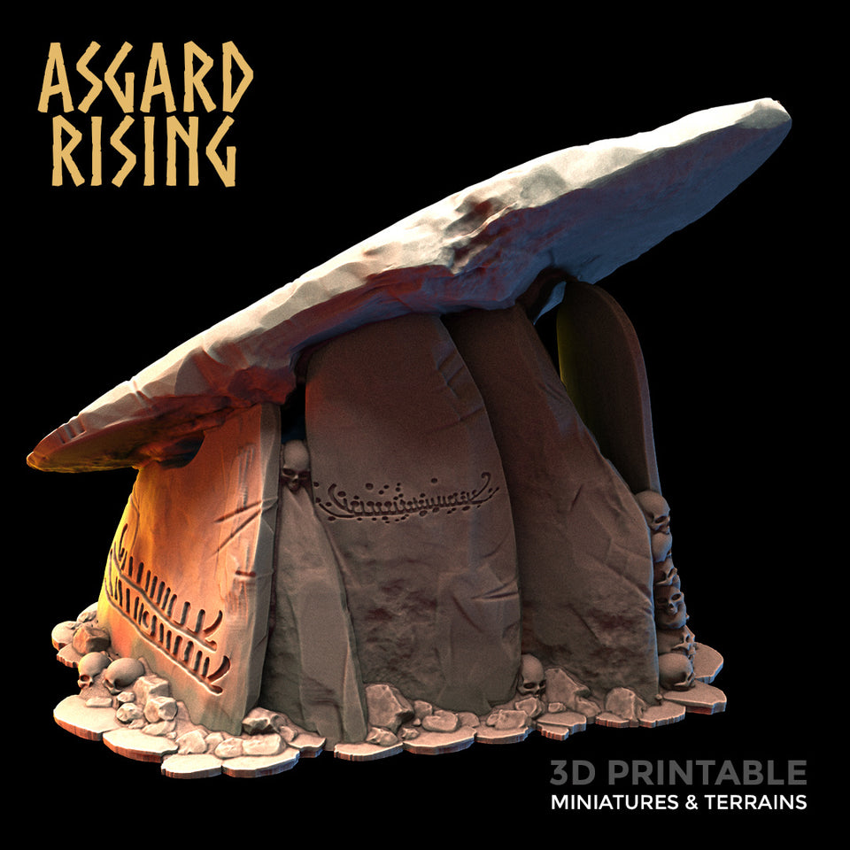 3D Printed Asgard Rising Megalithic Dolmen Tombstone 28mm-32mm Ragnarok D&D