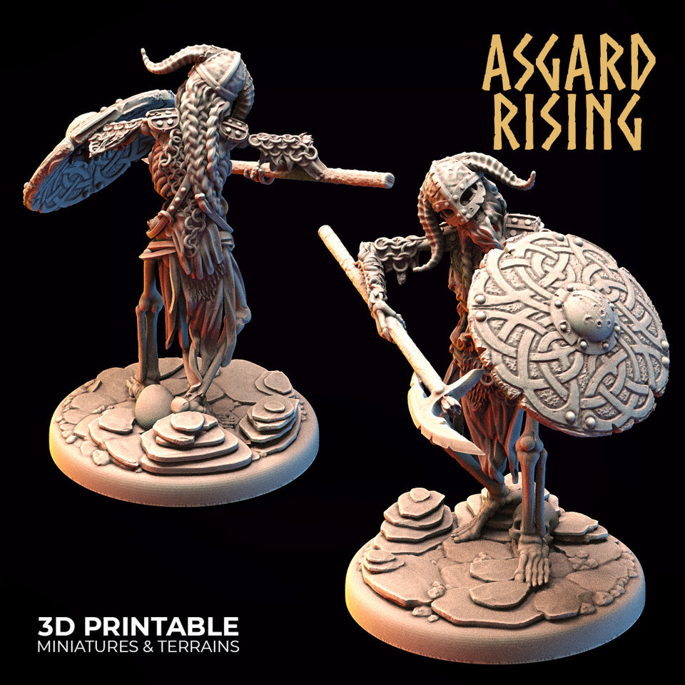 3D Printed Asgard Rising Draugr - Undead Skeleton Infantry Set 28mm - 32mm