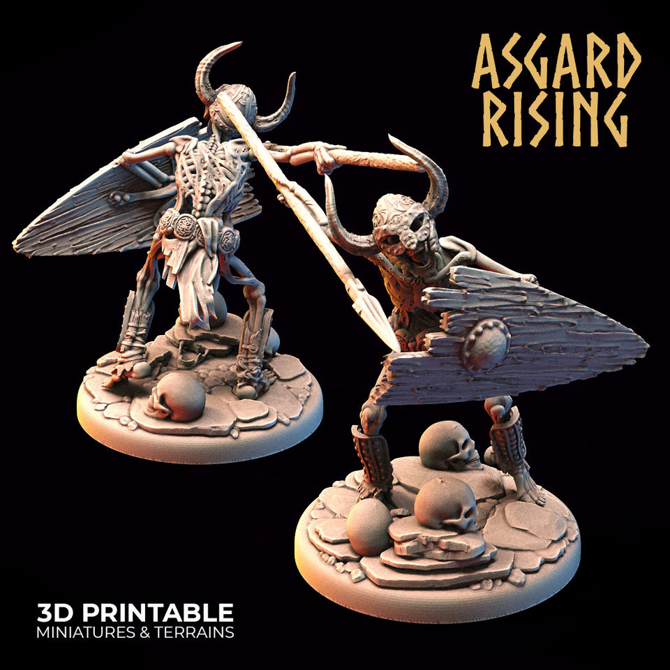 3D Printed Asgard Rising Draugr - Undead Skeleton Infantry Set 28mm - 32mm