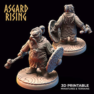 3D Printed Asgard Rising Dwarf Warrior Gambeson Modular Warband Set 28mm - 32mm