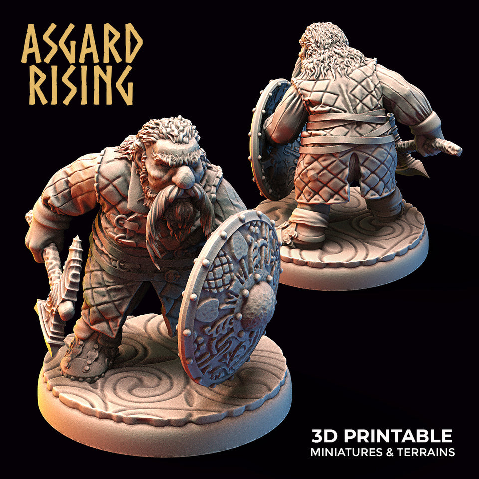 3D Printed Asgard Rising Dwarf Warrior Gambeson Modular Warband Set 28mm - 32mm