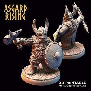 3D Printed Asgard Rising Dwarf Warrior Scale Armor Modular Warband Set 28mm - 32mm