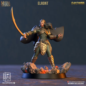 3D Printed Clay Cyanide Elront Middle Earth Legends 28 32 mm D&D