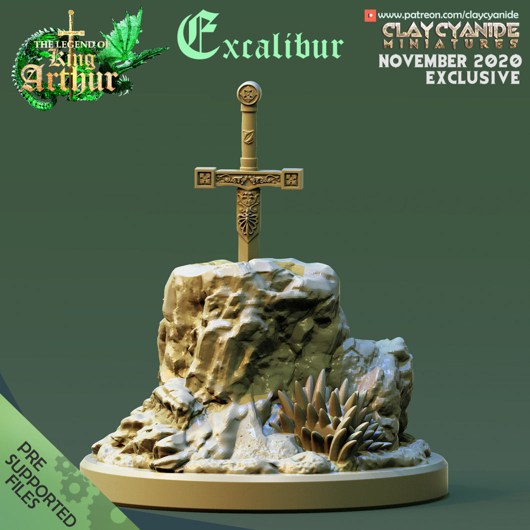 3D Printed Clay Cyanide Excalibur The Legend of King Arthur Ragnarok D&D