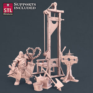 3D Printed STL Miniatures Executioner Set 28mm - 32mm War Gaming D&D