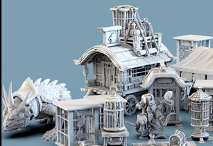 3D Printed STL Miniatures Exotic Pet Vendor Set Fantasy NPC 28mm - 32mm War Gaming D&D