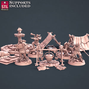 3D Printed STL Miniatures Explorers Set Fantasy NPC 2 | 28 - 32mm War Gaming D&D