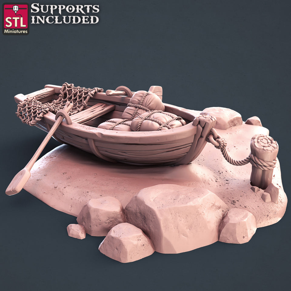 3D Printed STL Miniatures Fisherman Set Fantasy NPC 2 | 28 - 32mm War Gaming D&D