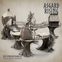 3D Printed Asgard Rising Forest Village Modular Set 32mm Ragnarok D&D - Charming Terrain