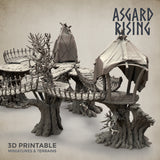 3D Printed Asgard Rising Forest Village Modular Set 32mm Ragnarok D&D - Charming Terrain
