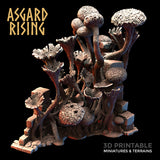 3D Printed Asgard Rising Stone Construction Ruins Fungi Infected 28mm - 32mm Ragnarok D&D