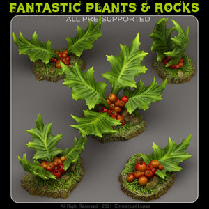 3D Printed Fantastic Plants and Rocks GIANT HOLLY 28mm - 32mm D&D Wargaming - Charming Terrain