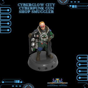 3D Printed Cyberglow City Cyberpunk Gun Shop Smuggler Miniature  - 28mm 32mm - Charming Terrain