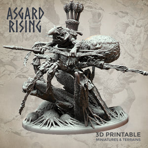 3D Printed Asgard Rising Goblin Spiders Riders Set 32mm Ragnarok D&D - Charming Terrain