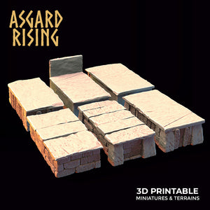 3D Printed Asgard Rising Cemetery Graves Set 28mm-32mm Ragnarok D&D