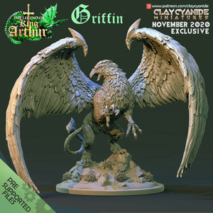 3D Printed Clay Cyanide Griffin The Legend of King Arthur Ragnarok D&D