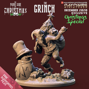 3D Printed Clay Cyanide Grinch The Dark Side of Christmas 28mm-32mm Ragnarok D&D
