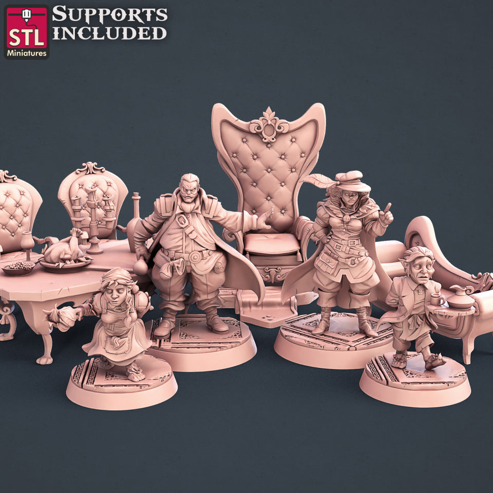 3D Printed STL Miniatures Guild Masters Set 28mm - 32mm War Gaming D&D