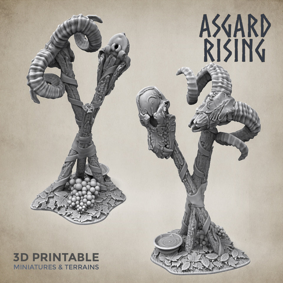 3D Printed Asgard Rising Totem Marker Skull No Entry Forest- 32mm D&D - Charming Terrain