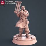 3D Printed STL Miniatures Human Carpenter Set Fantasy NPC 2 | 28 - 32mm War Gaming D&D