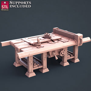 3D Printed STL Miniatures Human Carpenter Set Fantasy NPC 2 | 28 - 32mm War Gaming D&D