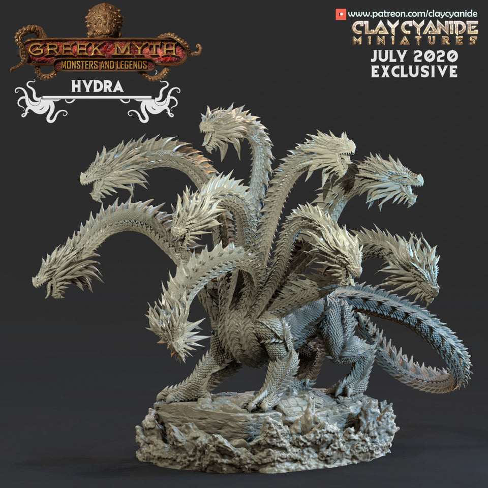 3D Printed Clay Cyanide Hydra Ragnarok D&D