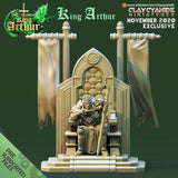 3D Printed Clay Cyanide King Arthur Throne The Legend of King Arthur Ragnarok D&D