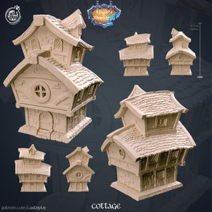 3D Printed Cast n Play Cottage Small Medival House Thamarya 28mm 32mm D&D
