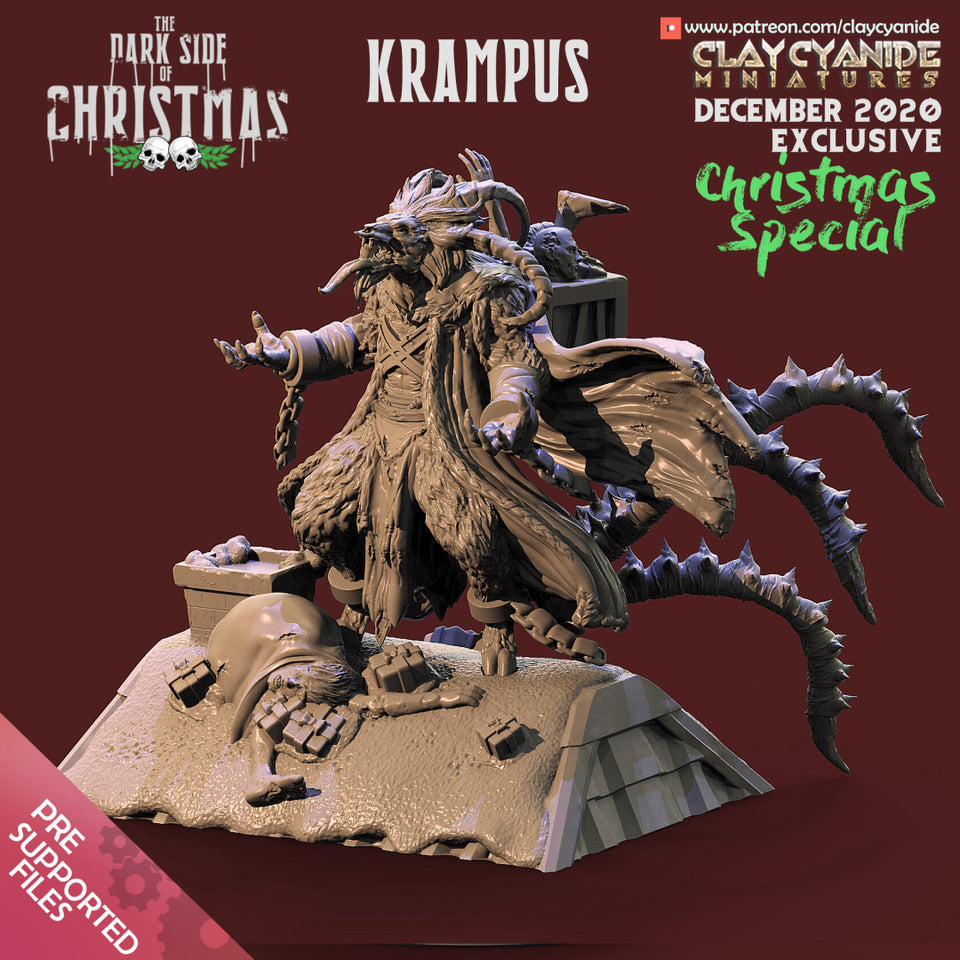3D Printed Clay Cyanide Krampus The Dark Side of Christmas 28mm-32mm Ragnarok D&D