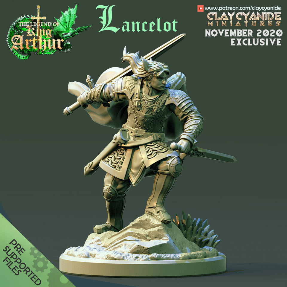 3D Printed Clay Cyanide Lancelot The Legend of King Arthur Ragnarok D&D