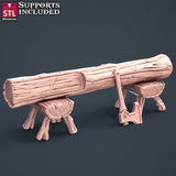 3D Printed STL Miniatures Lumberjack Set 28mm - 32mm War Gaming D&D