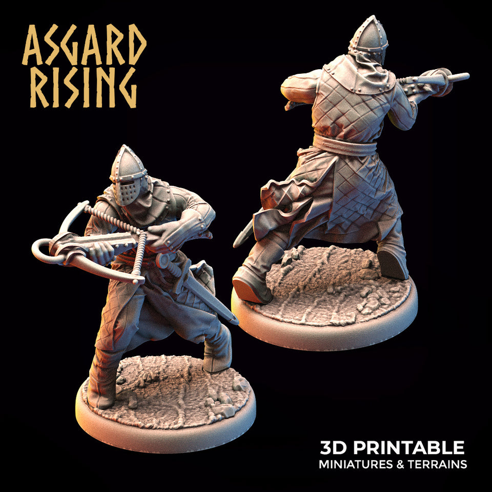 3D Printed Asgard Rising Medieval Knight Crossbowman 32mm Ragnarok D&D - Charming Terrain