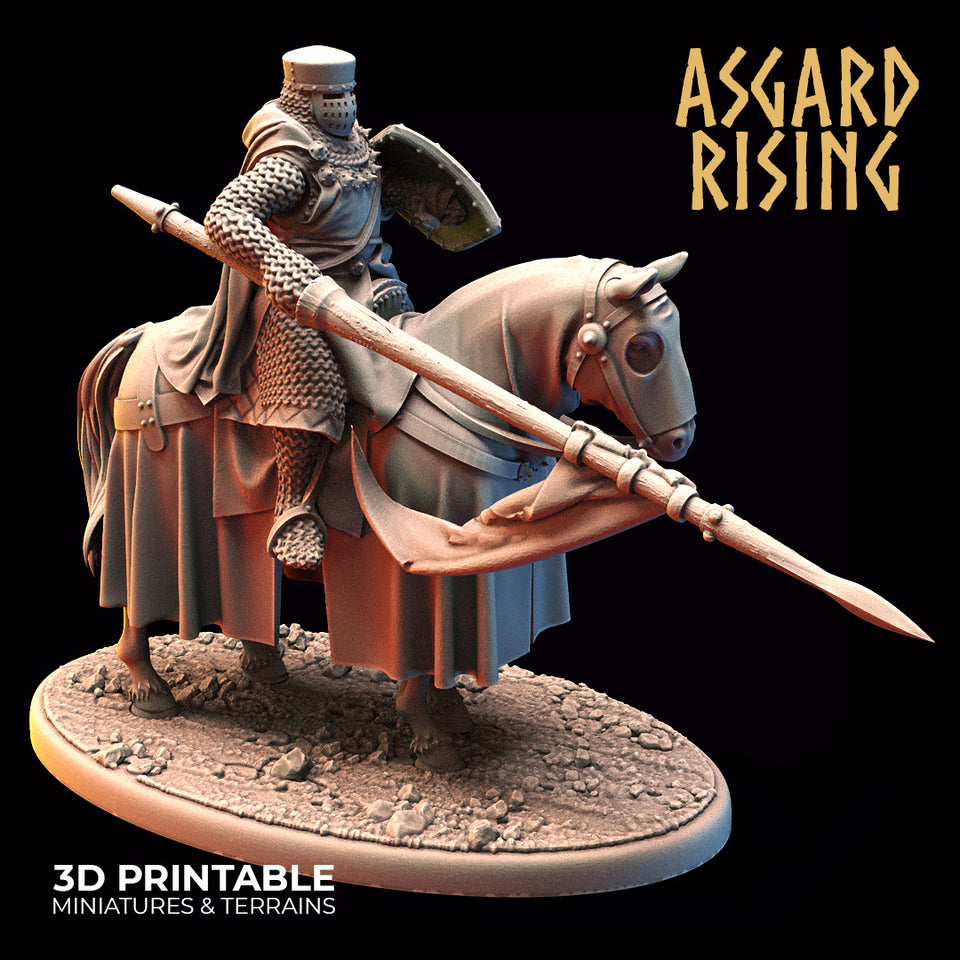 3D Printed Asgard Rising Medieval Heavy Calvary Set 28mm - 32mm Ragnarok D&D - Charming Terrain