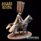 3D Printed Asgard Rising Medieval Heavy Calvary Standard Bearer 32mm Ragnarok D&D - Charming Terrain