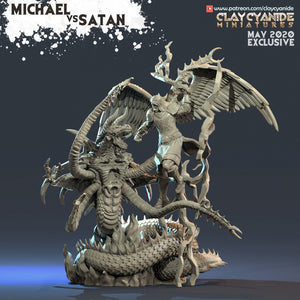 3D Printed Clay Cyanide Michael vs Satan Ragnarok D&D