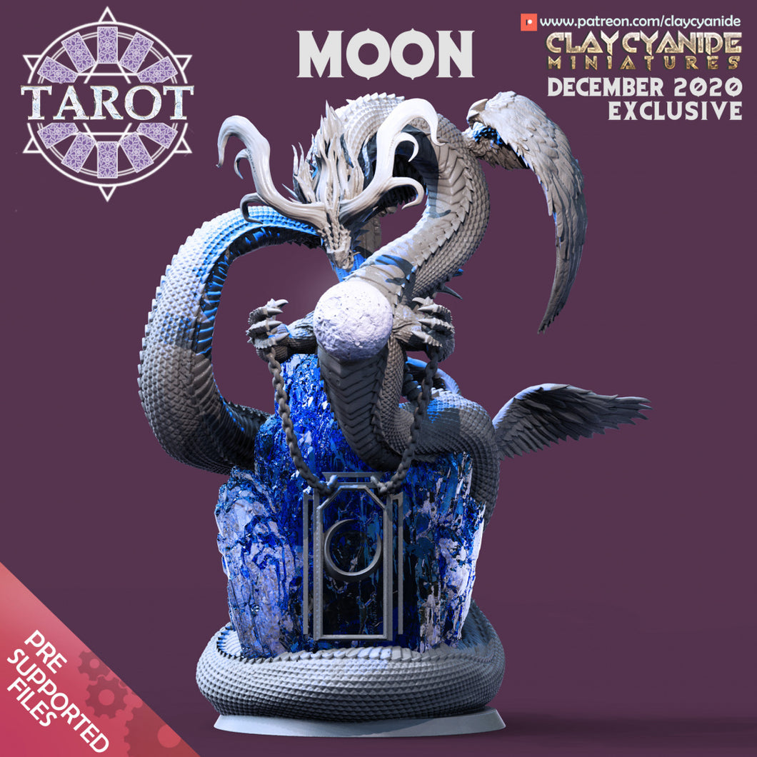 3D Printed Clay Cyanide Dragon of the Moon Tarot Ragnarok D&D