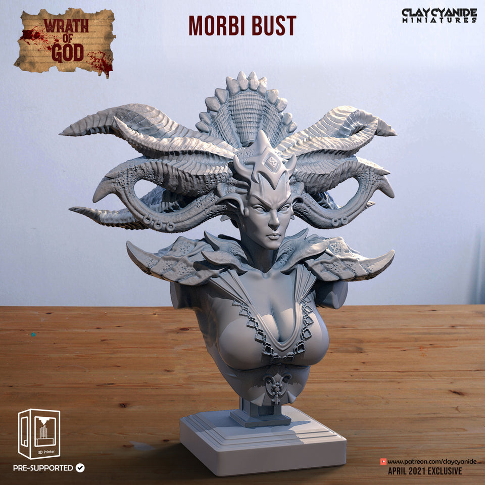 3D Printed Clay Cyanide Morbi Bust Wrath of Gods Ragnarok D&D