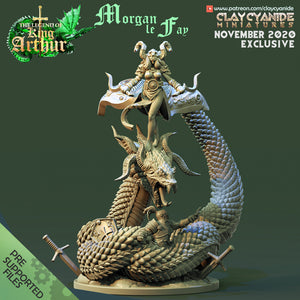 3D Printed Clay Cyanide Morgan Le Fay Legend of King Arthur Ragnarok D&D