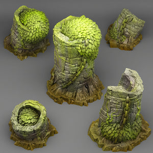 3D Printed Fantastic Plants and Rocks Overgrown Cisterns 28mm - 32mm D&D Wargaming