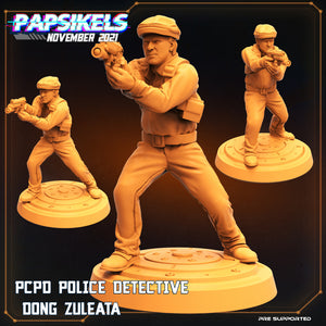 3D Printed Papsikels Cyberpunk Sci-Fi Pcpd Police Officer Detective Set - 28mm 32mm