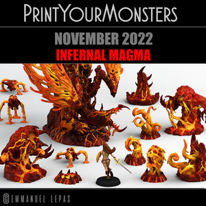 3D Printed Print Your Monsters Infernal Magma Tentacles 28mm - 32mm D&D Wargaming