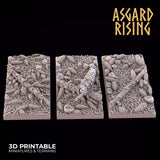 3D Printed Asgard Rising Conifers Rectangular Base Set 50x25mm D&D