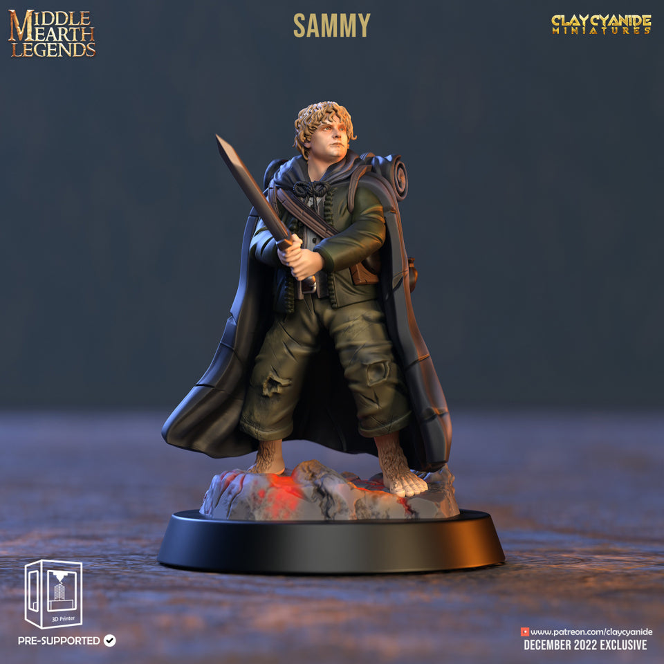 3D Printed Clay Sammy Middle Earth Legends 28 32 mm D&D