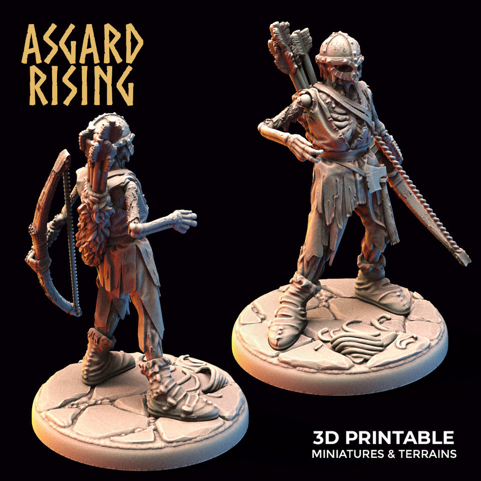 3D Printed Asgard Rising Draugr - Undead Skeleton Archers Set 28mm - 32mm