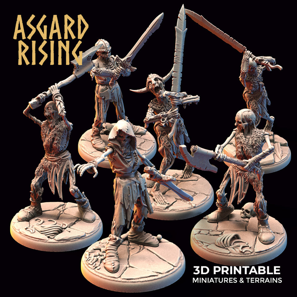 3D Printed Asgard Rising Draugr - Undead Skeleton Warriors Set 28mm - 32mm