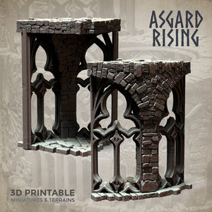 3D Printed Asgard Rising Stone Construction Ruins Modular Set 28mm - 32mm Ragnarok D&D