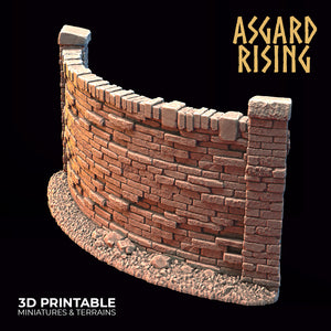 3D Printed Asgard Rising Cemetery Stone Wall Gate Set B 28mm-32mm Ragnarok D&D